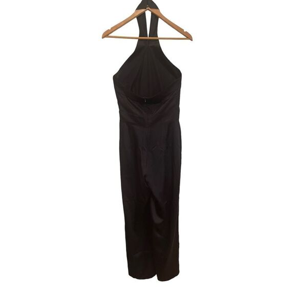 NWOT SILK MAISON Cross Halter Silk Jumpsuit In Black - Picture 12 of 16